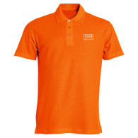 Oranje poloshirt bedrukken met logo of naam